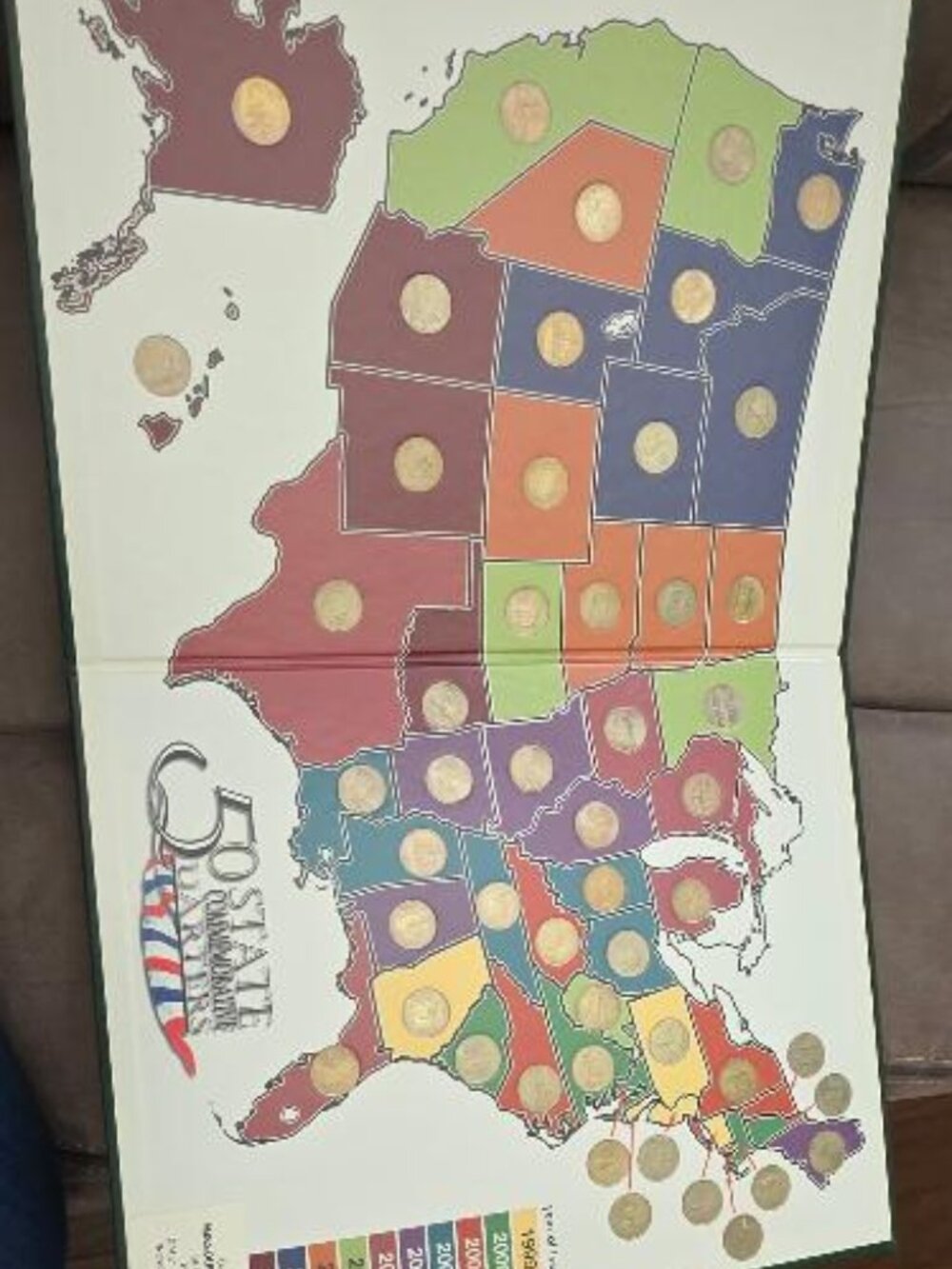 50 State Quarter Map full of all quarters